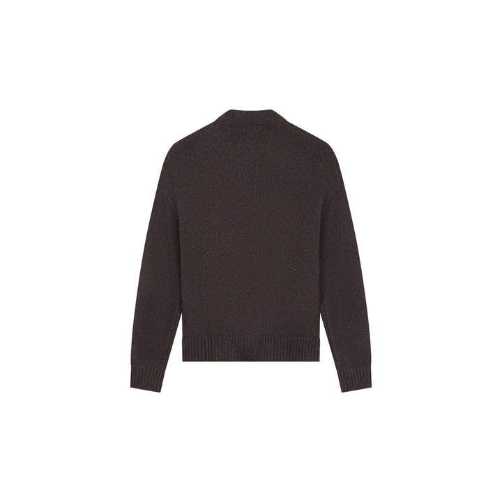 Oversized Knitted Polo Chocolateplum