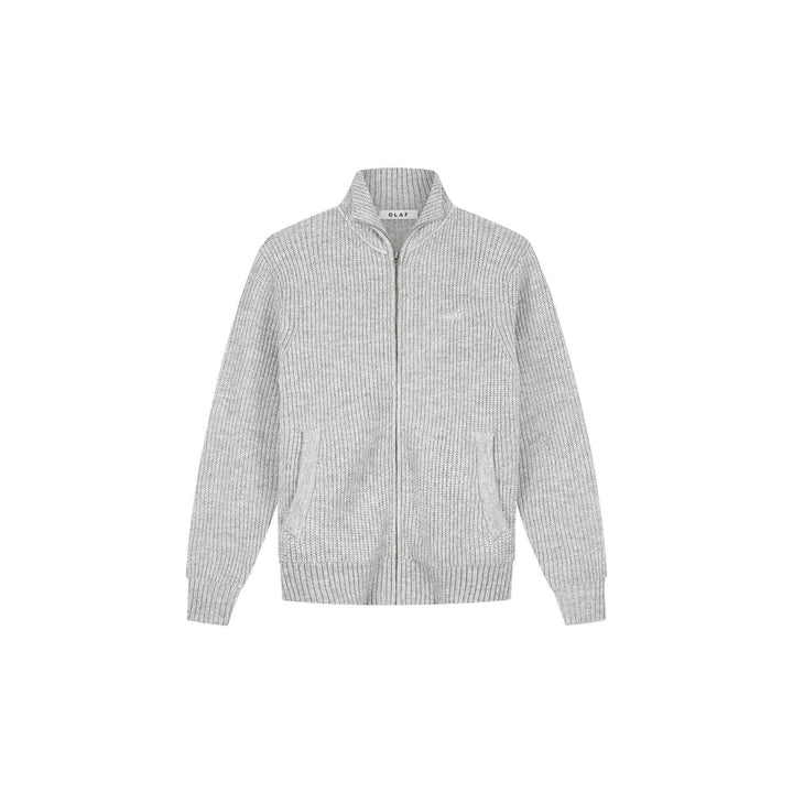 Signature Zip Knitted Mockneck Sharkskin