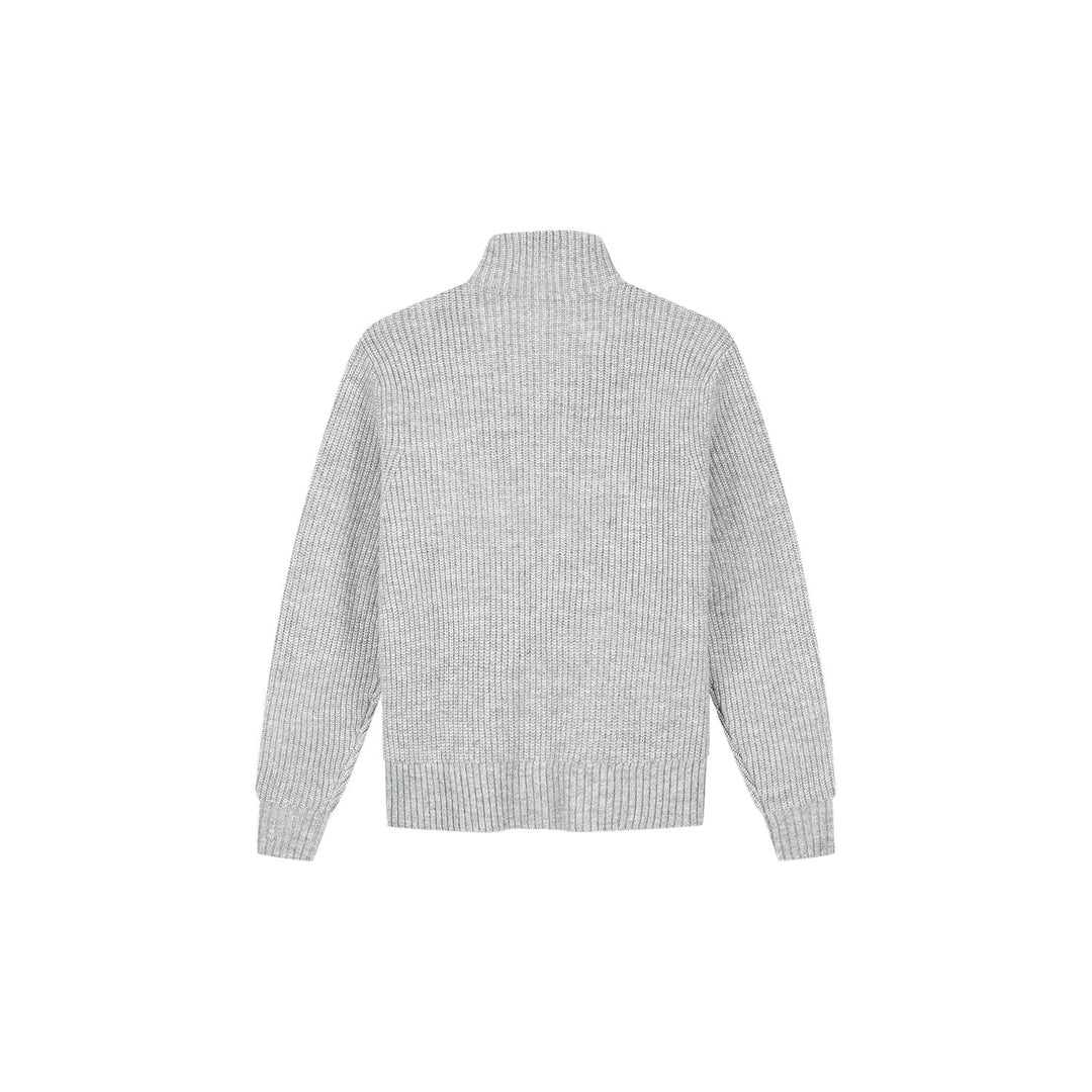 Signature Zip Knitted Mockneck Sharkskin