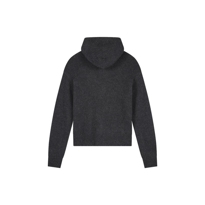 Zip Knitted Hoodie Charcoal