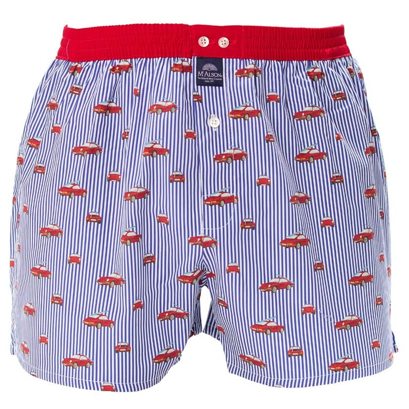 Boxer Short Alpine Sports Car Blue &amp; Red
