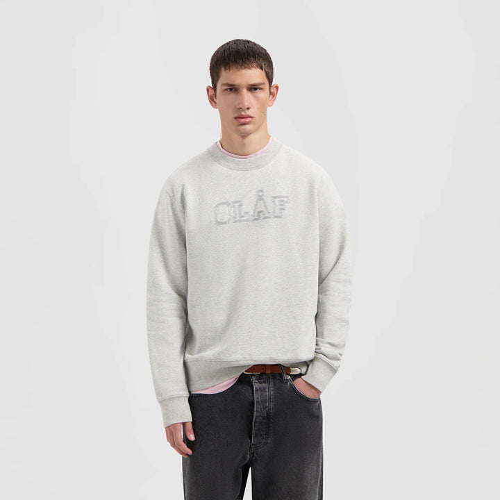Stitched Varsity Crewneck Heather Grey