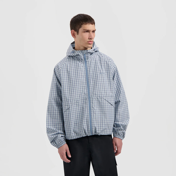 Checked Windbreaker Blue