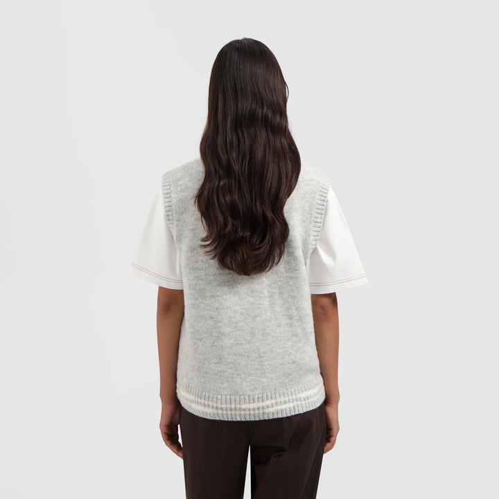 Crafted Detail Knit Vest Htr Grey