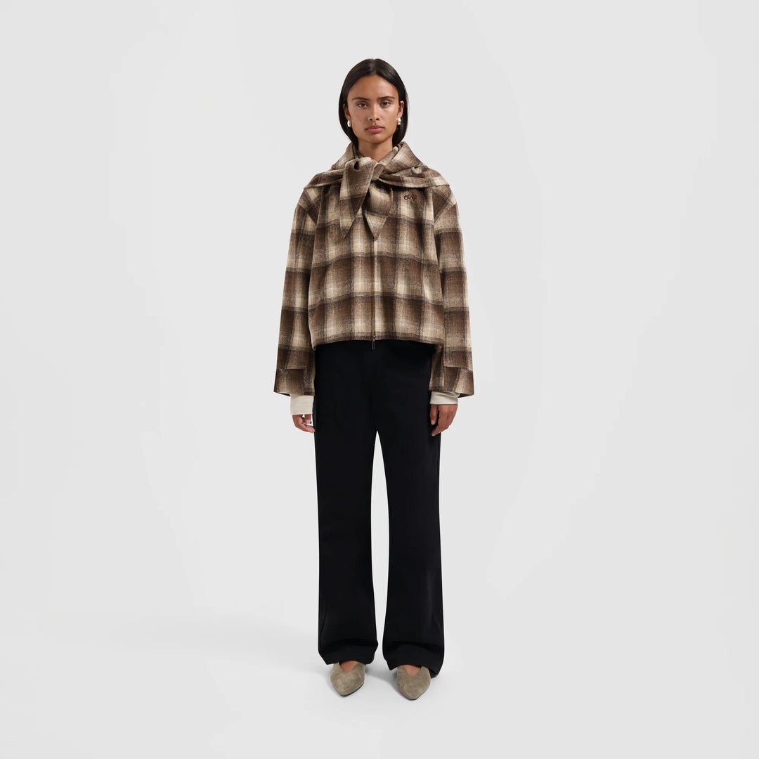 Checked Cropped Jacket Check