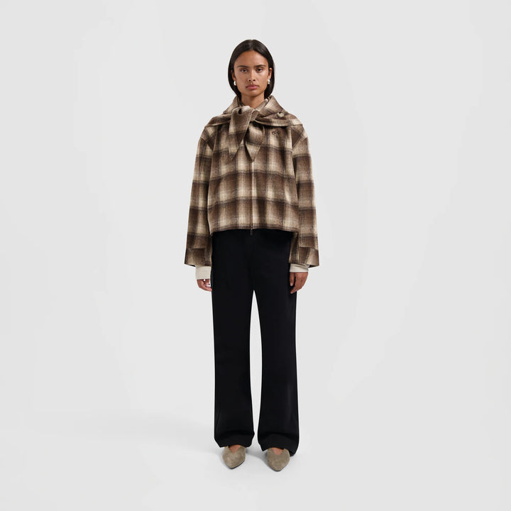 Checked Cropped Jacket Check