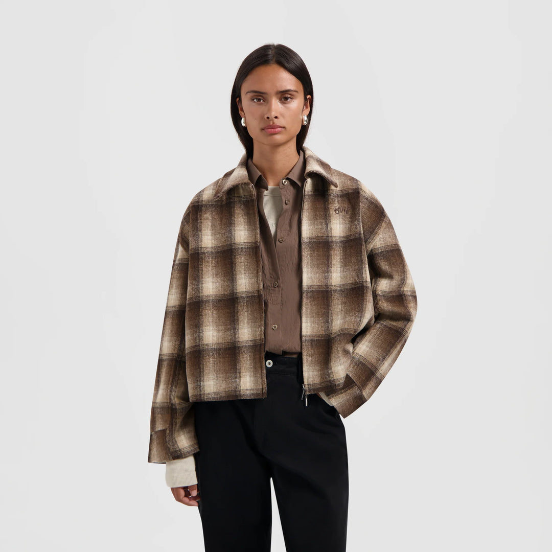 Checked Cropped Jacket Check