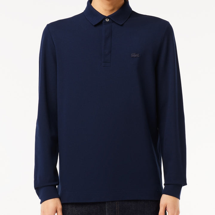 1hp4 Men's L/S Polo 01 Navy Blue - The Road 1380