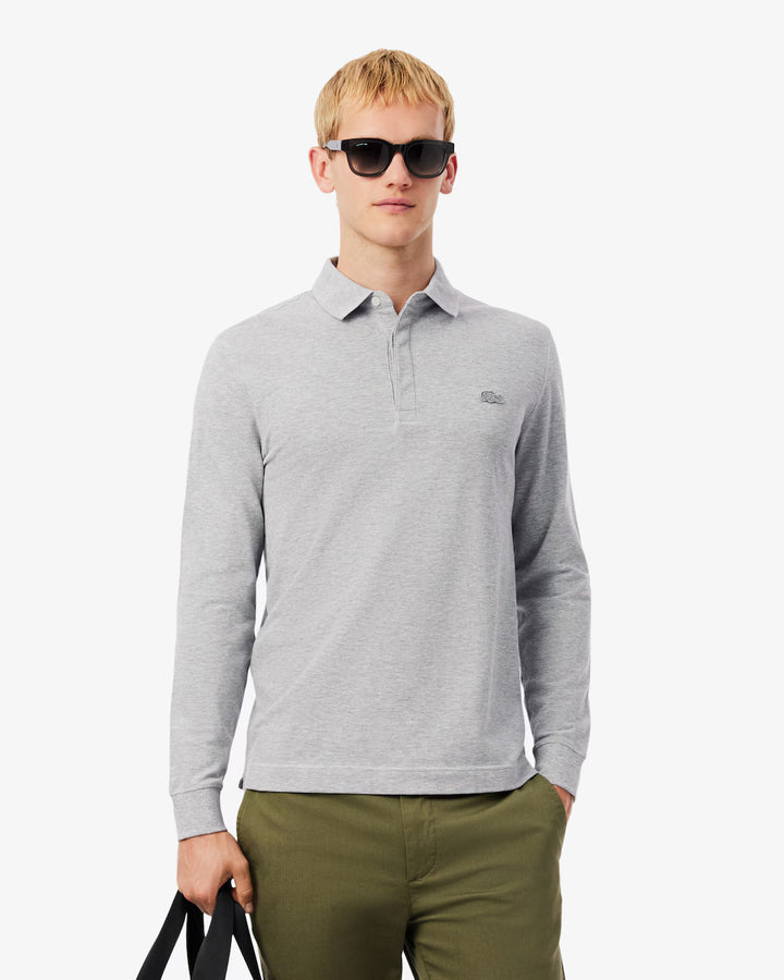 1hp4 Men's L/S Polo 01 Silver Chine