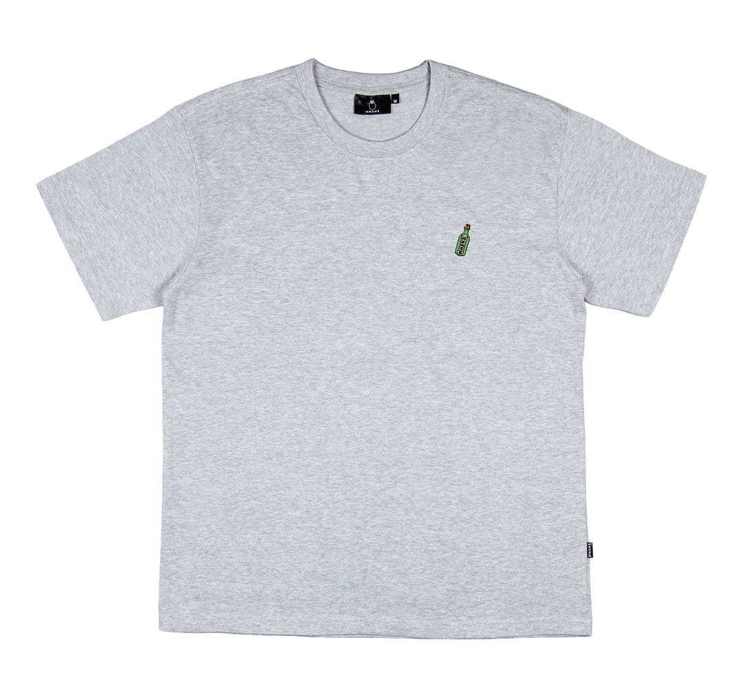 Bottle Embroidered Tee Bottle Embroidered Heather Grey
