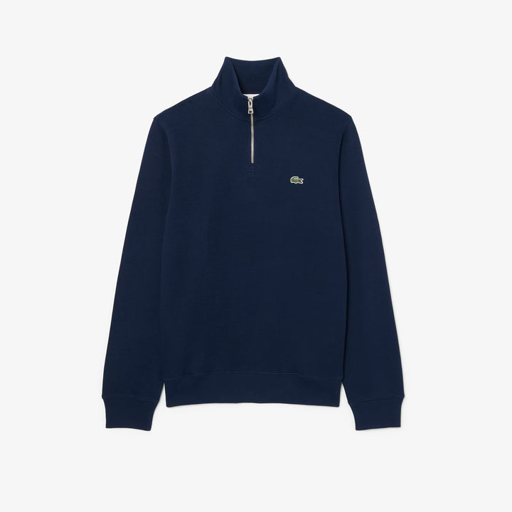 Sweatshirt Zippé Interlock Col Montant Navy Blue