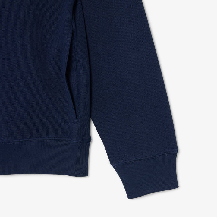 Sweatshirt Zippé Interlock Col Montant Navy Blue