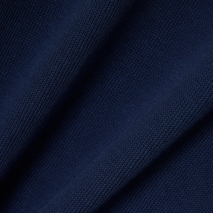 Sweatshirt Zippé Interlock Col Montant Navy Blue