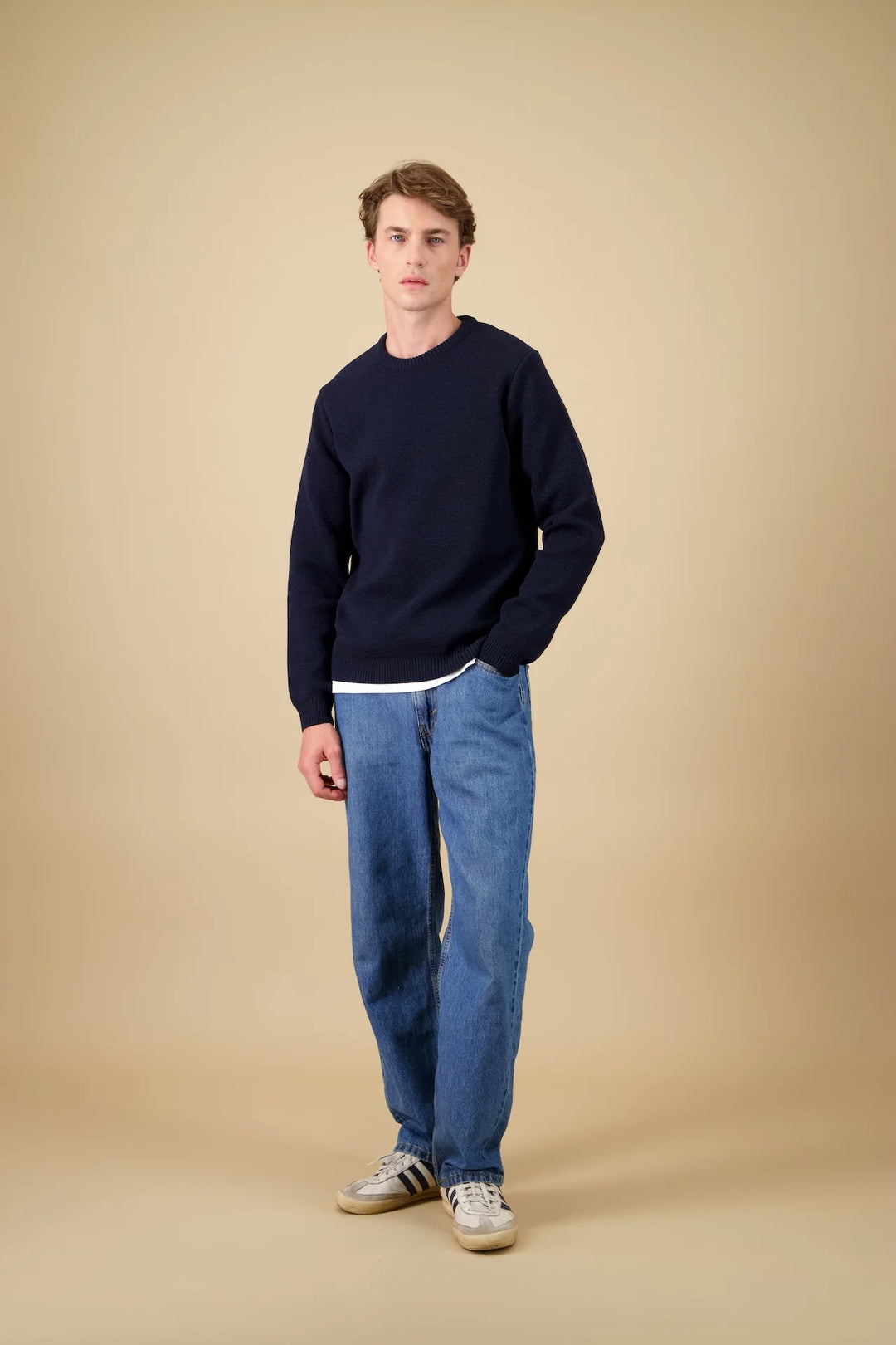 Rond Youri Pull Col Rond Navy