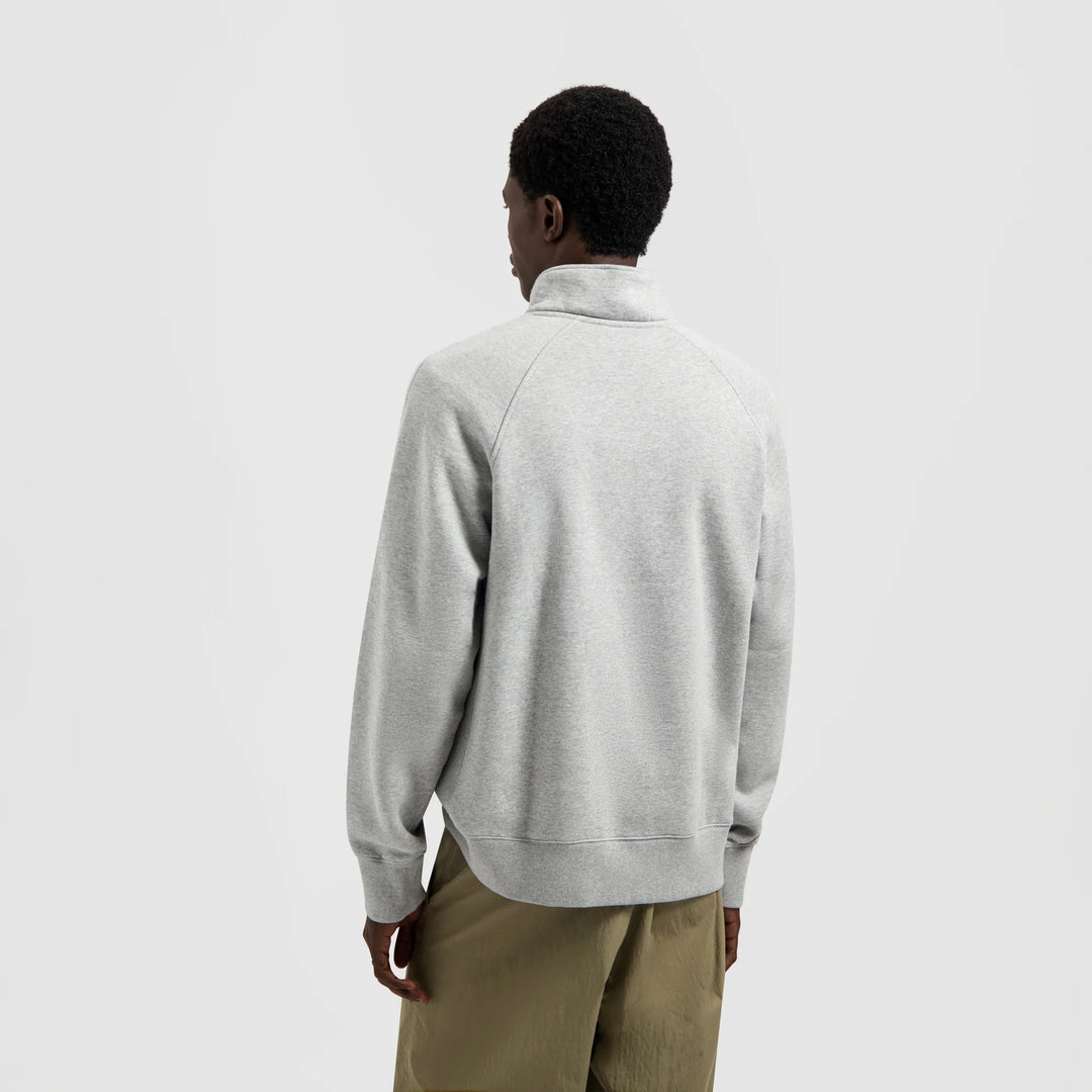 Signature Zip Mock Heather Grey