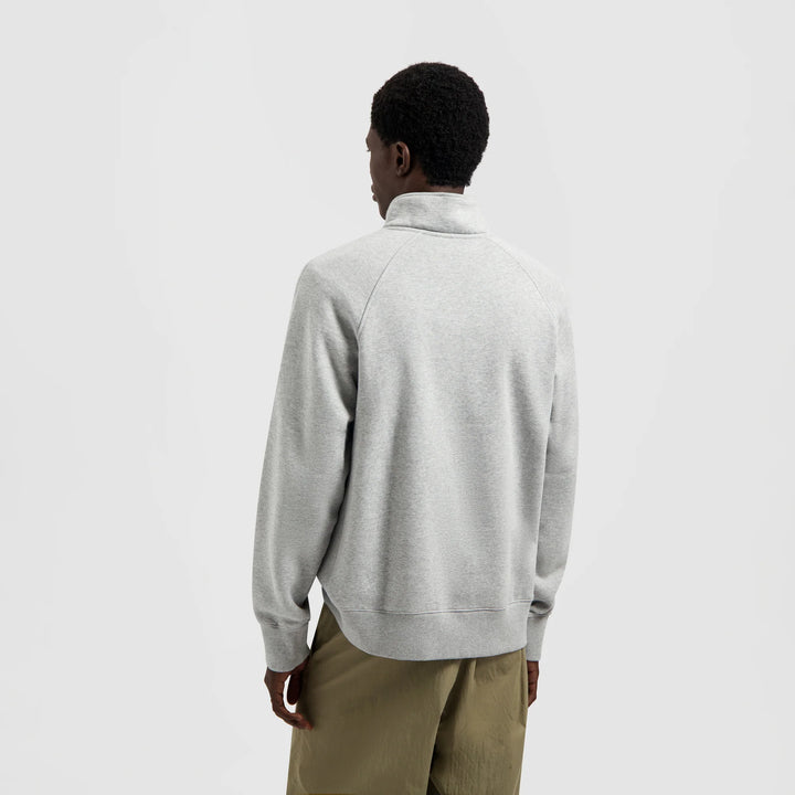 Signature Zip Mock Heather Grey