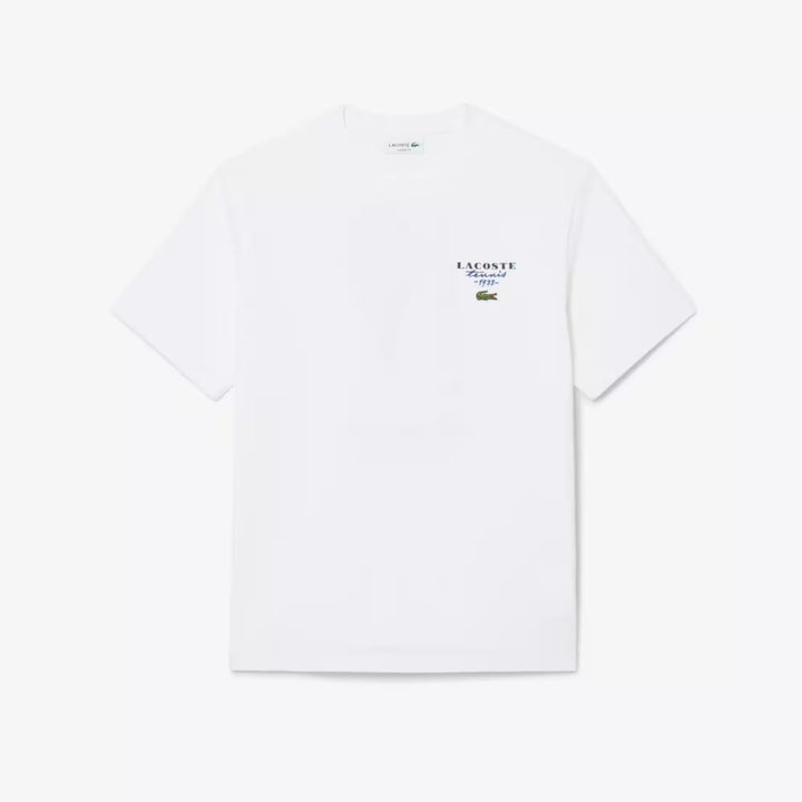 T-shirt Jersey Imprimé Tennis Broderie White