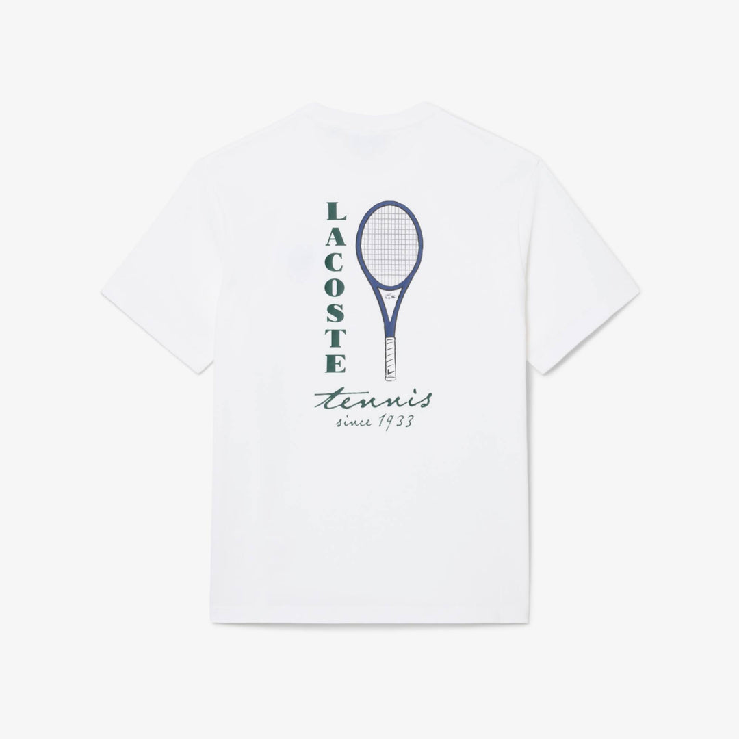 T-shirt Jersey Imprimé Tennis Broderie White
