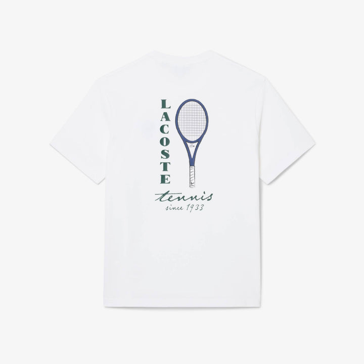 T-shirt Jersey Imprimé Tennis Broderie White