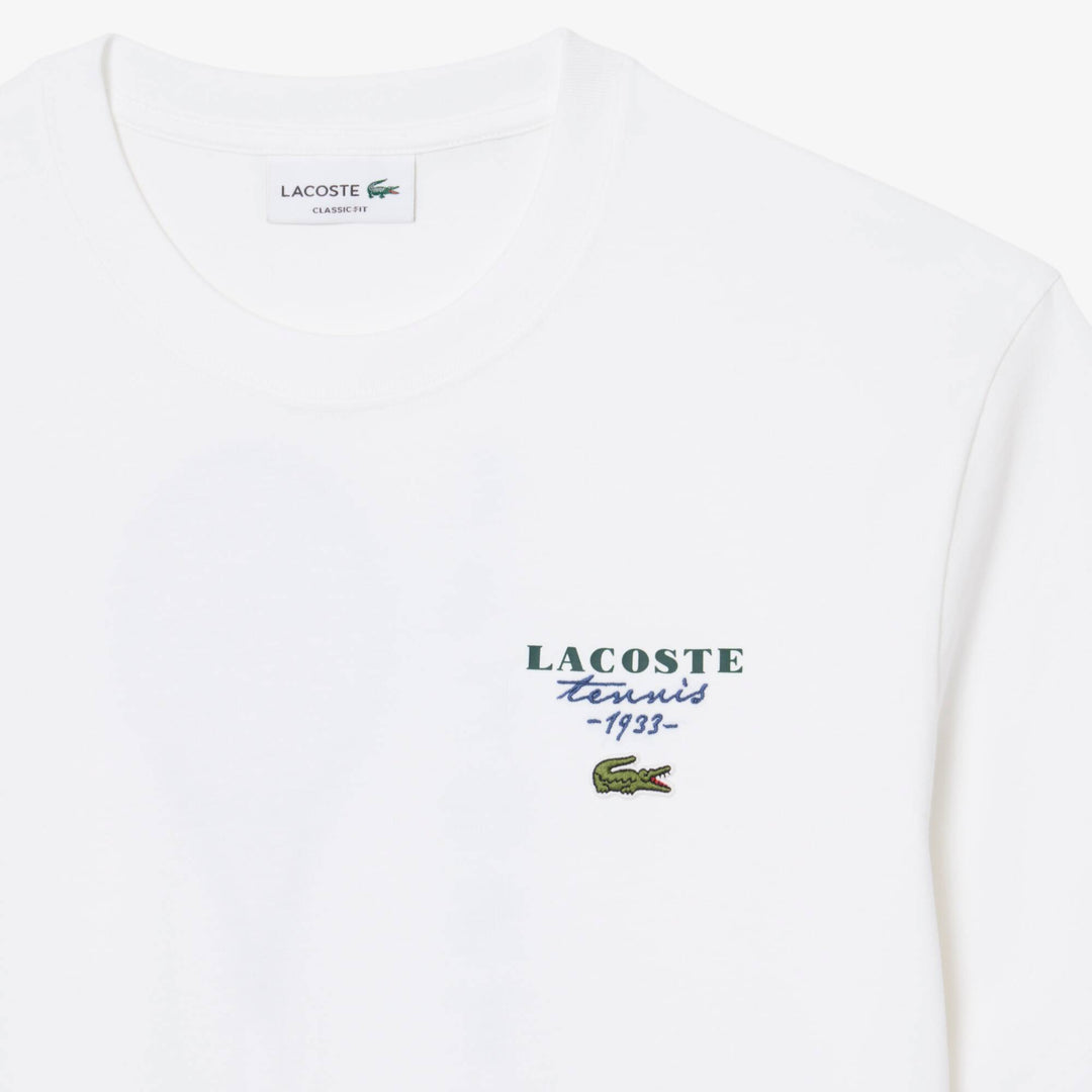 T-shirt Jersey Imprimé Tennis Broderie White