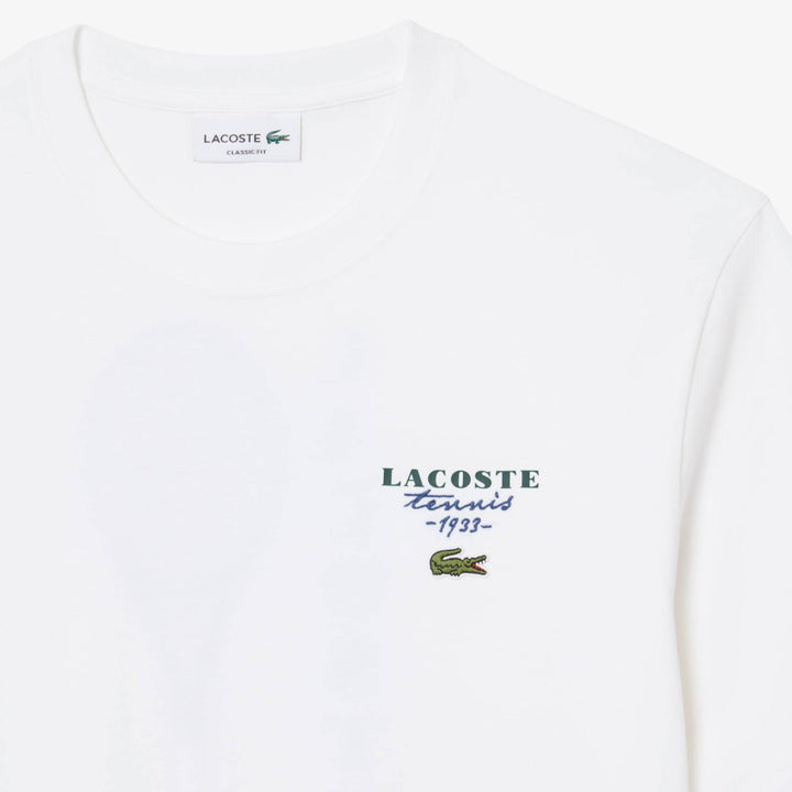 T-shirt Jersey Imprimé Tennis Broderie White