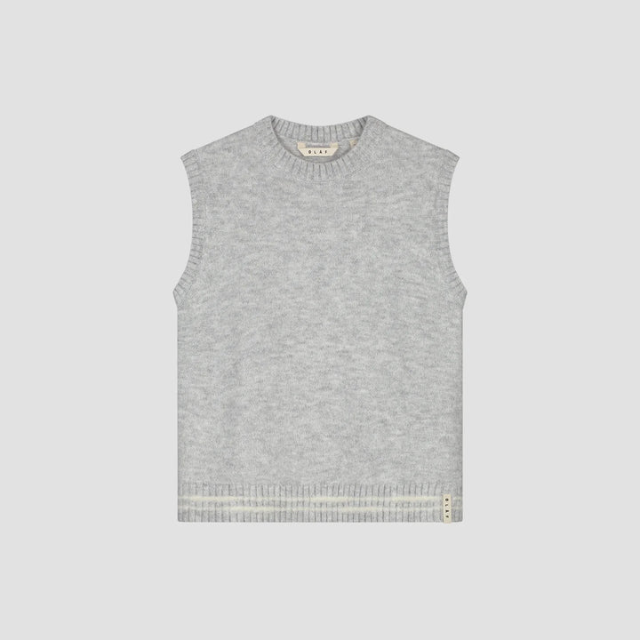 Crafted Detail Knit Vest Htr Grey