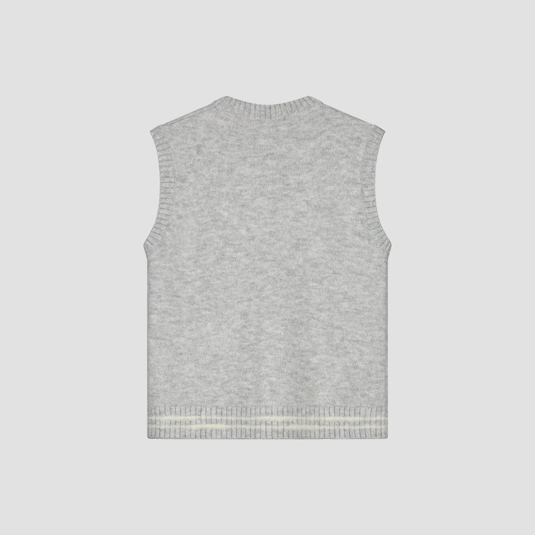 Crafted Detail Knit Vest Htr Grey