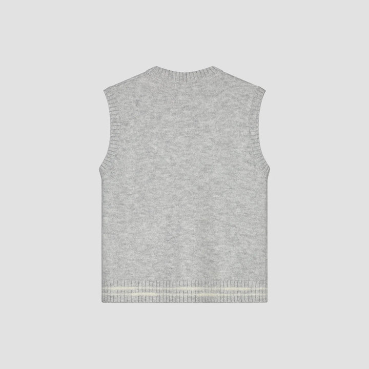 Crafted Detail Knit Vest Htr Grey