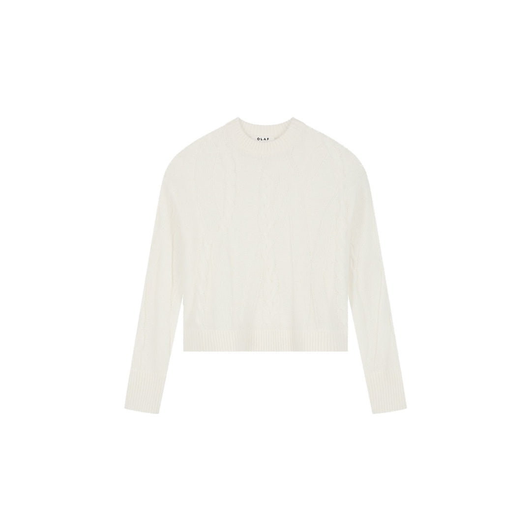 Cable Knitted Crewneck Offwhite