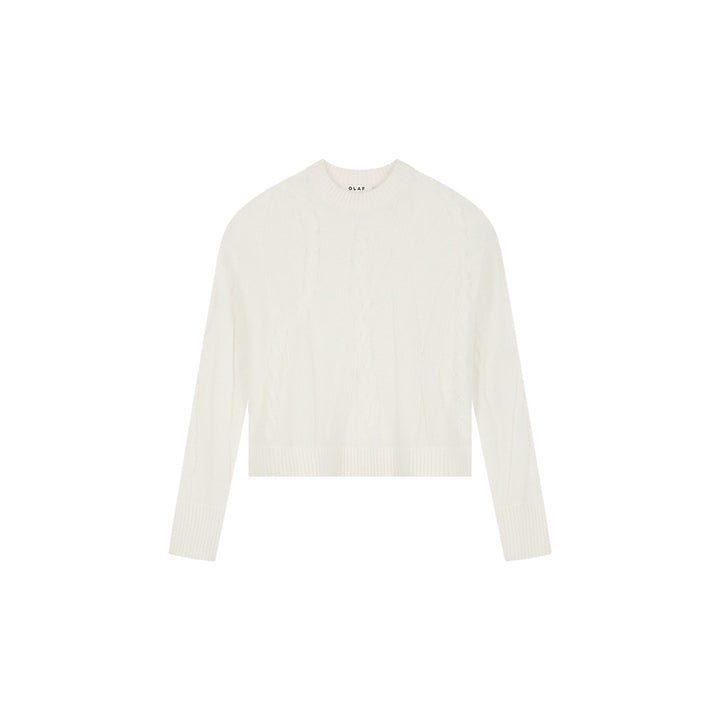 Cable Knitted Crewneck Offwhite