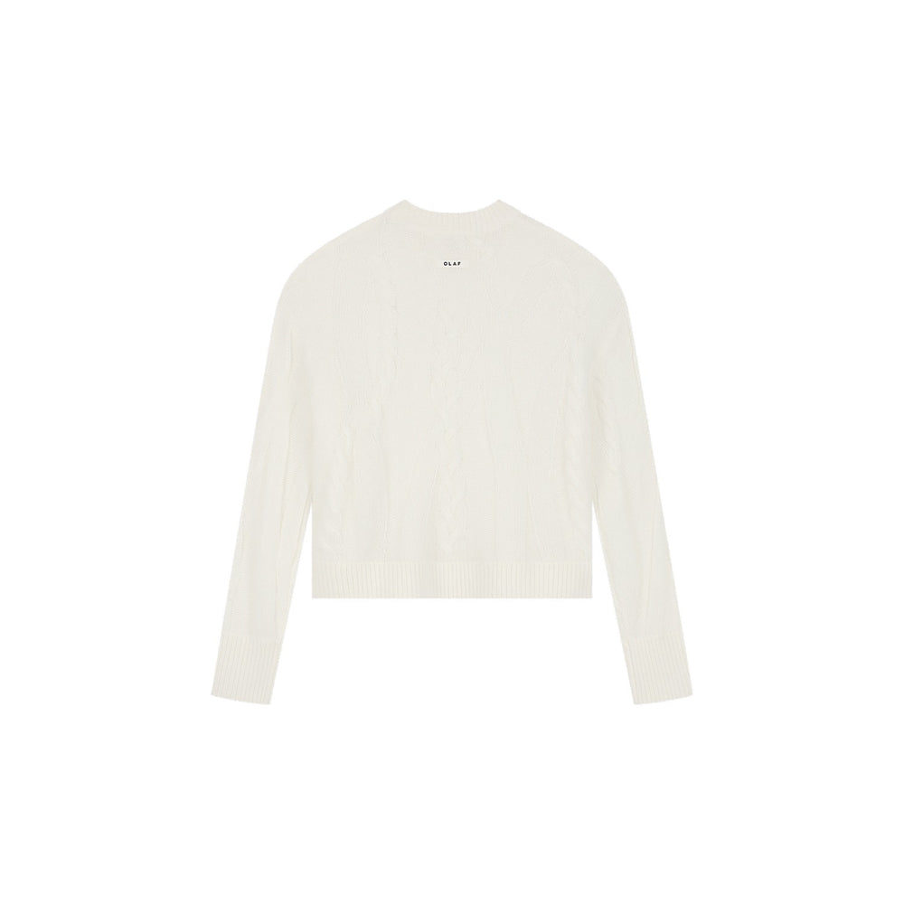 Cable Knitted Crewneck Offwhite