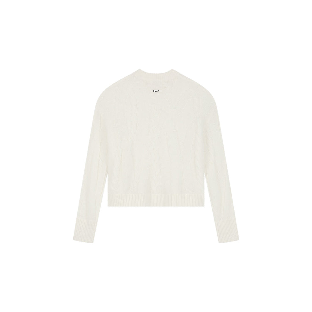 Cable Knitted Crewneck Offwhite