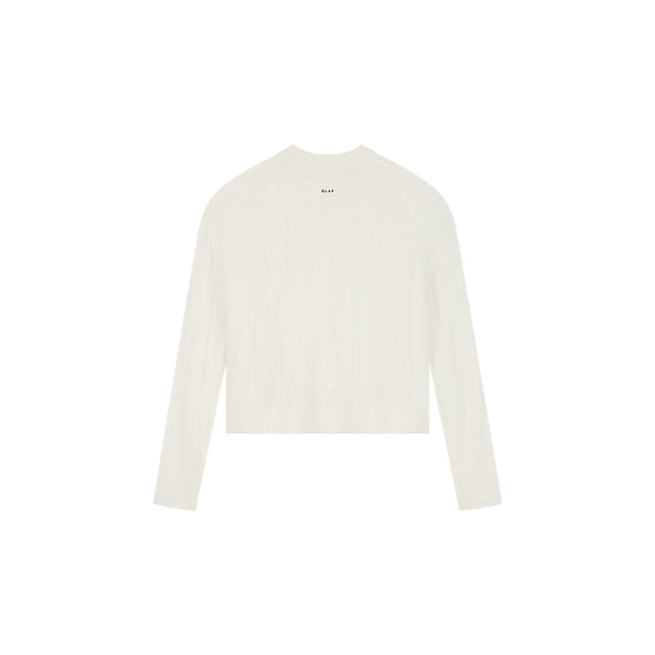Cable Knitted Crewneck Offwhite