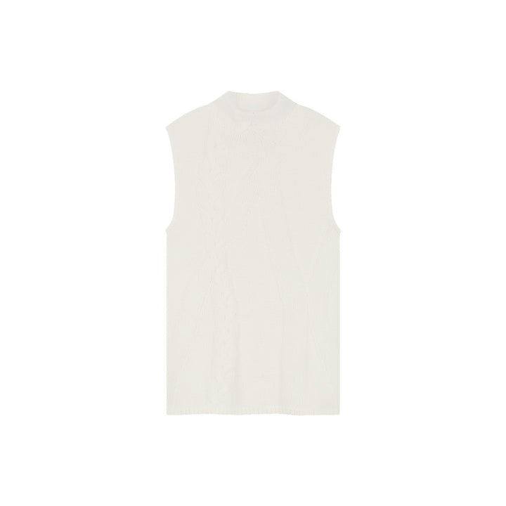 Cable Sleevless Knit Offwhite