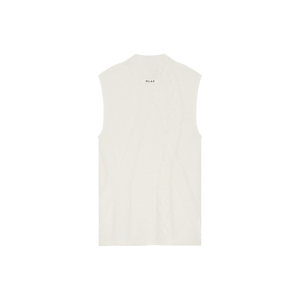 Cable Sleevless Knit Offwhite
