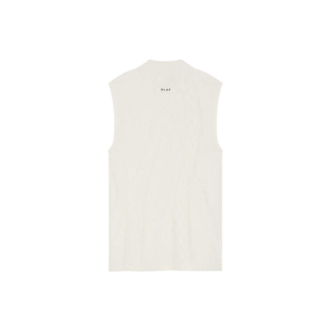Cable Sleevless Knit Offwhite