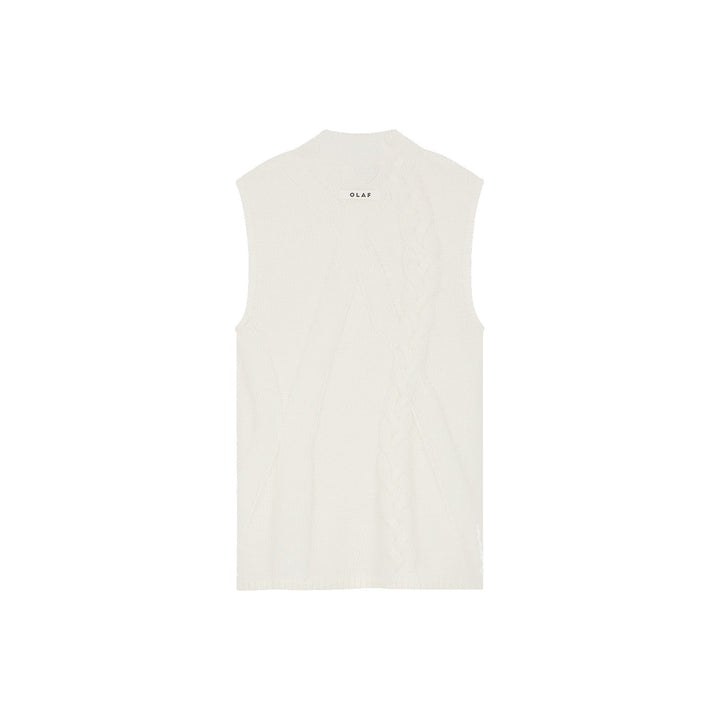 Cable Sleevless Knit Offwhite