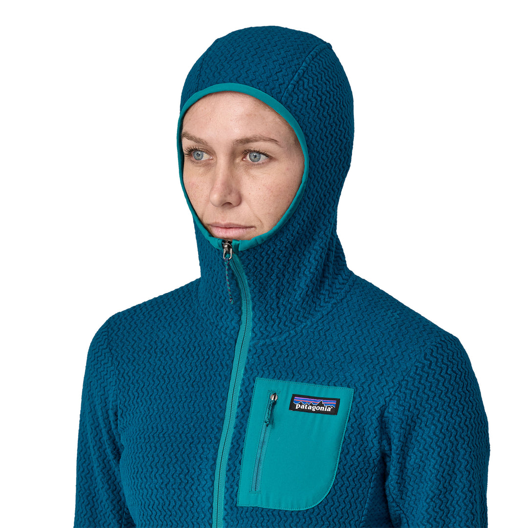 W's R1 Air Full-zip Hoody Lagom Blue