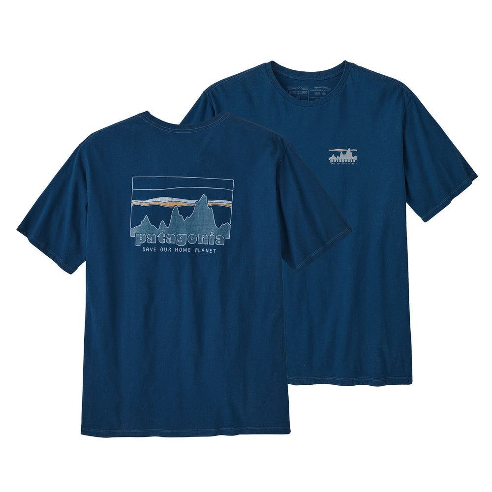 M's '73 Skyline Organic T-shirt Lagom Blue - The Road 1380