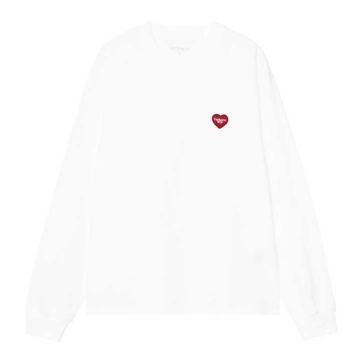 W' L/S Heart Patch T-shirt White / Red / ---