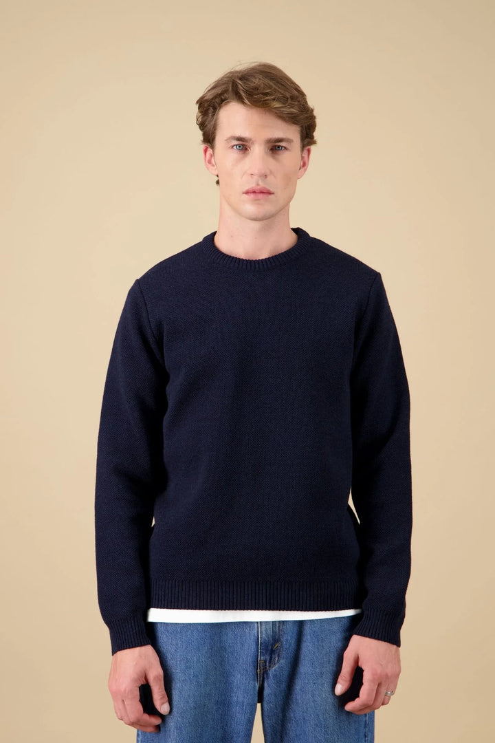 Rond Youri Pull Col Rond Navy