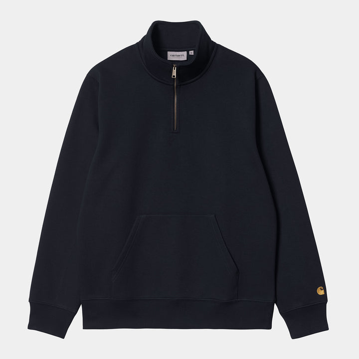 Chase Neck Zip Sweat Dark Navy / Gold