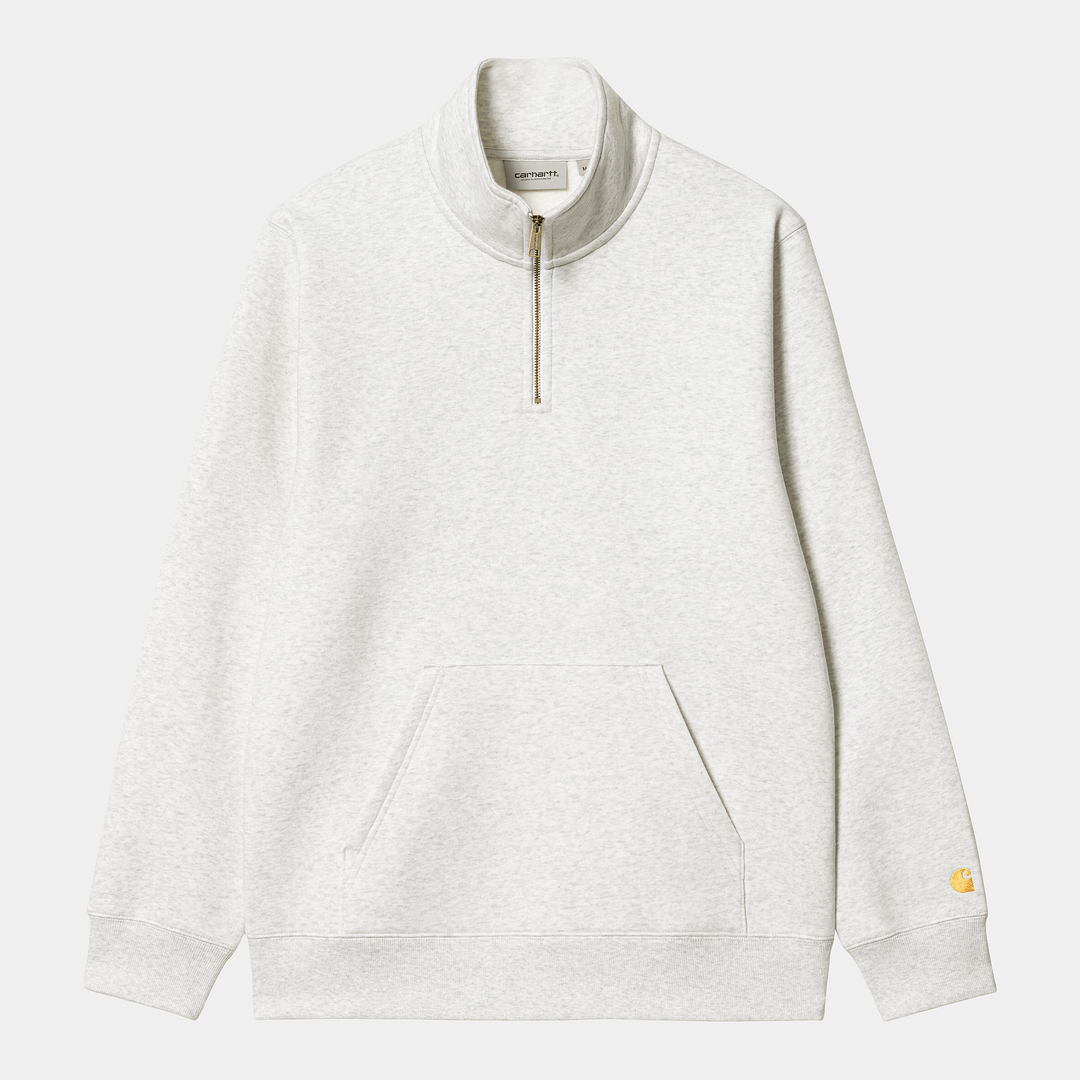 Chase Neck Zip Sweat Ash Heather / Gold