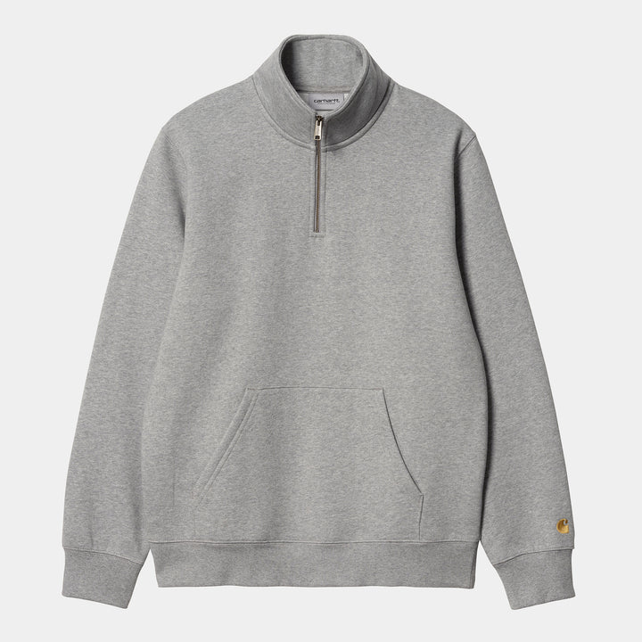 Chase Neck Zip Sweat Grey Heather / Gold