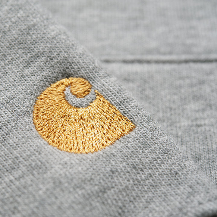 Chase Neck Zip Sweat Grey Heather / Gold