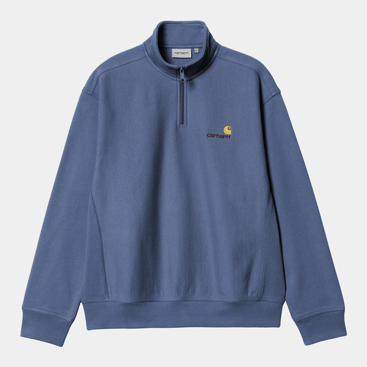 Half Zip American Script Sweat Blue Iris