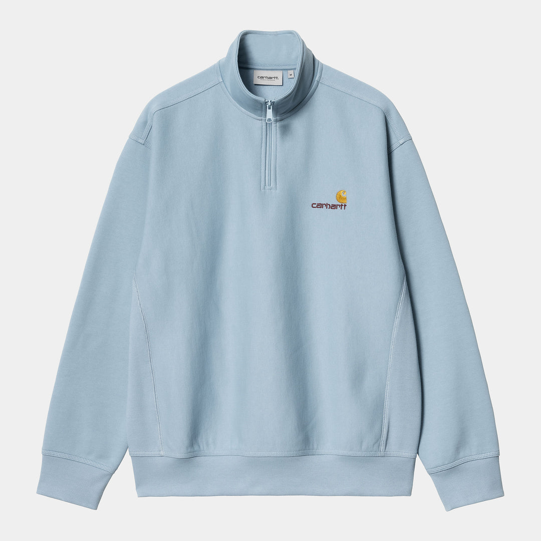 Half Zip American Script Sweat Frosted Blue / ---