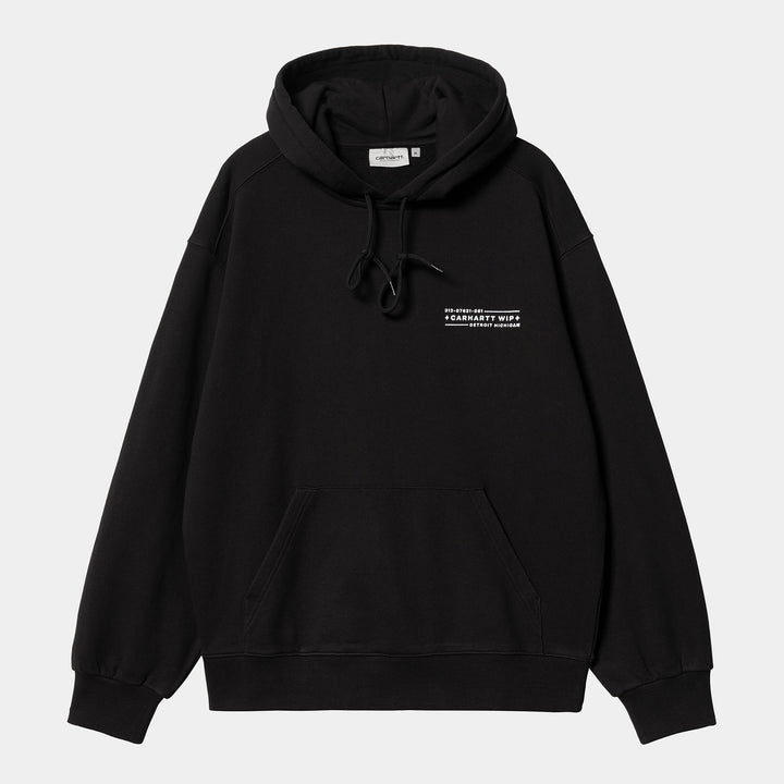 Hooded Stamp Sweat Black / White / Stone Washed