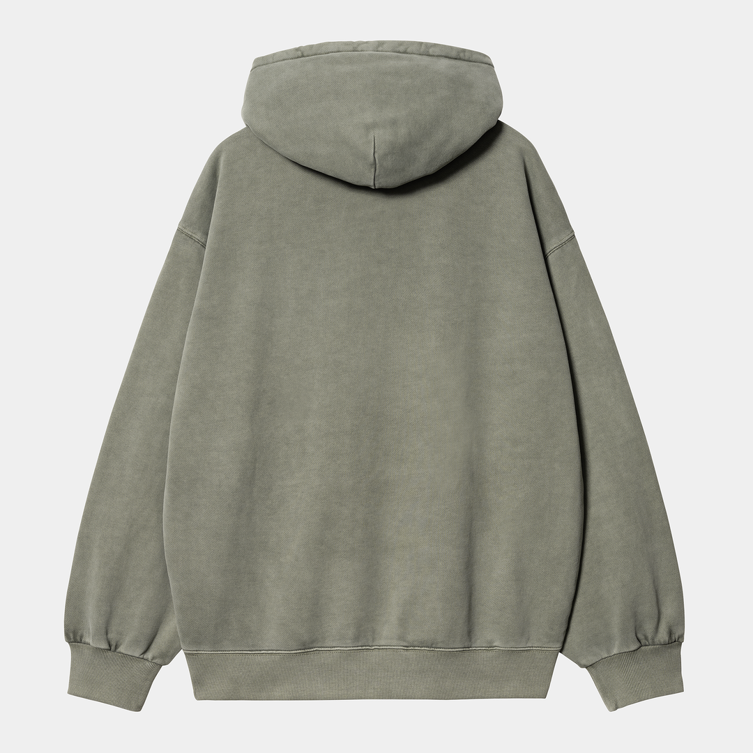 Hooded Vista Sweat Smoke Green Garment Dyed