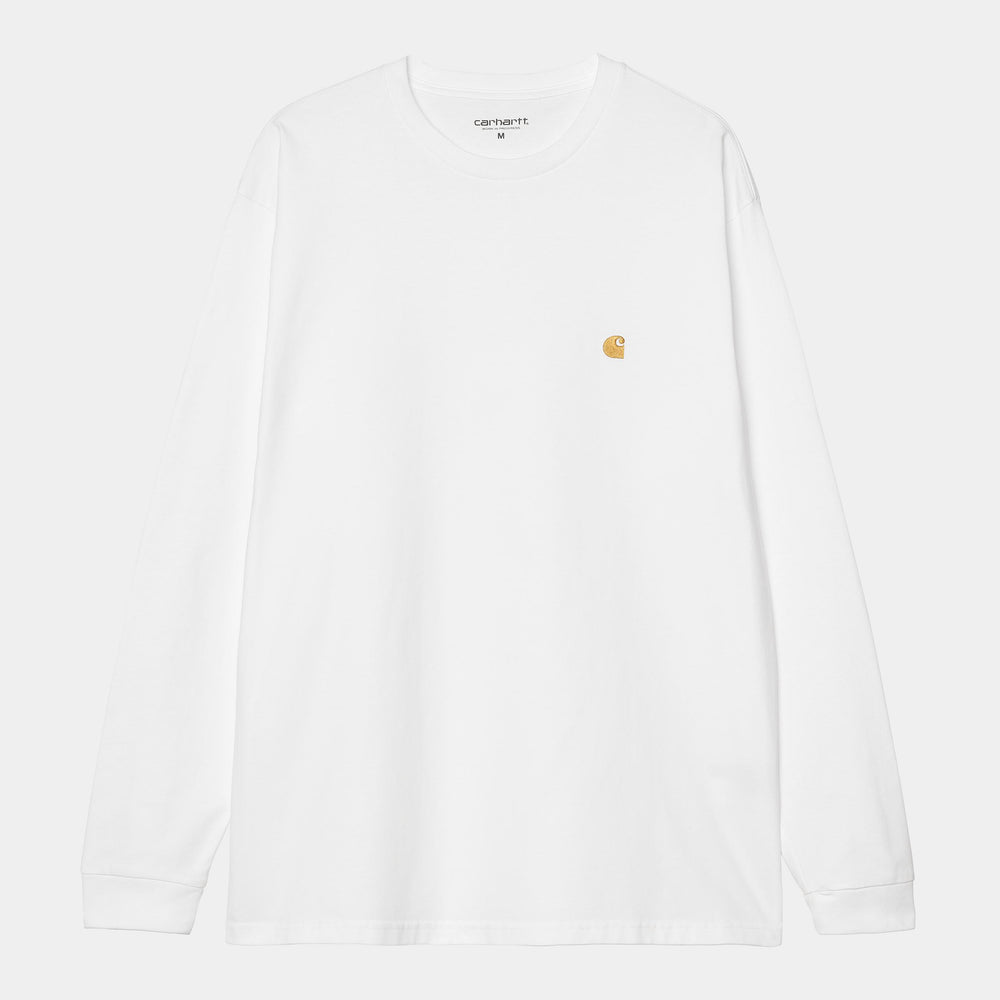 L/S Chase T-shirt White / Gold - The Road 1380